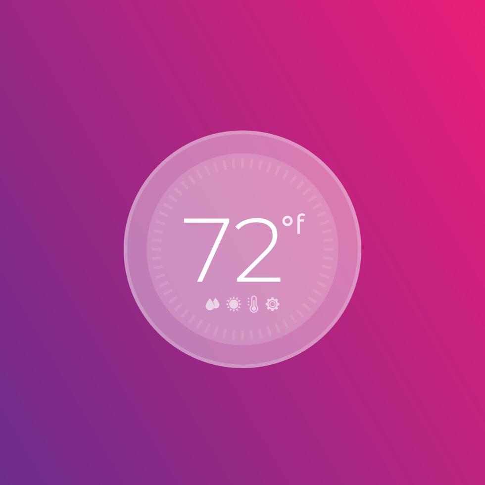 digital smart thermostat vector illustration