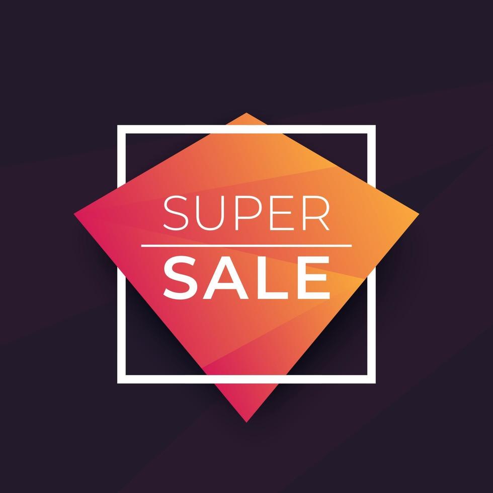 super venta vector banner moderno