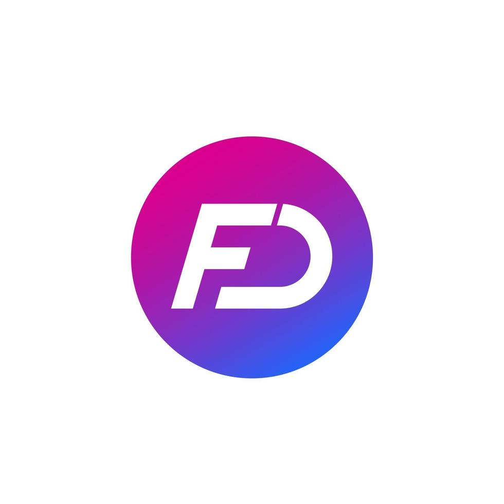 FD letters logo design for apps vector