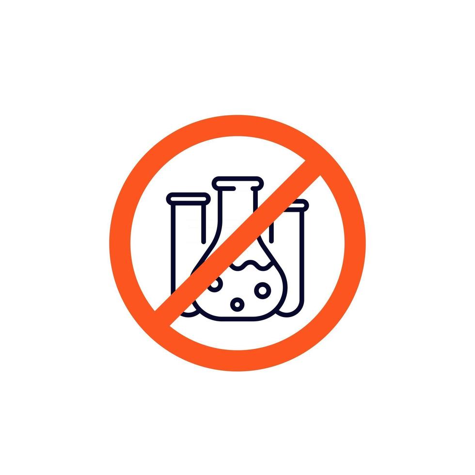 Chemical free icon, no preservatives vector sign