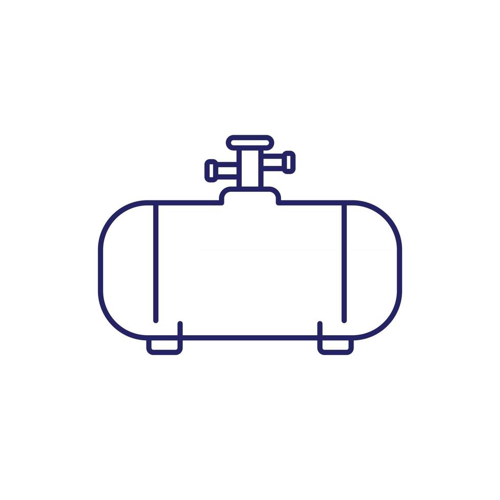 Tanque de gas, icono de línea de cilindro industrial vector