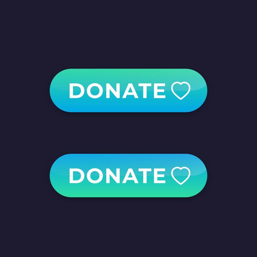 Donate button design, vector elements