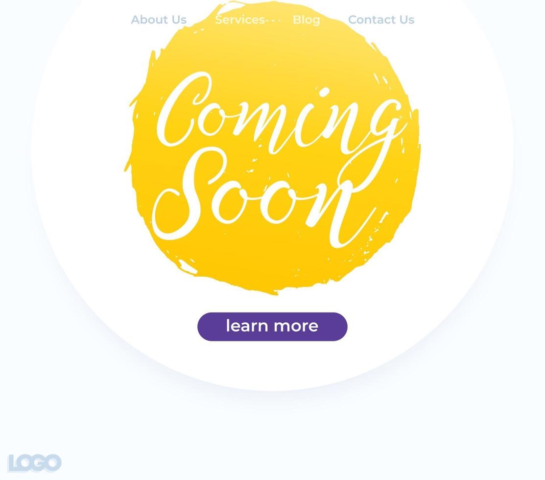 Coming Soon vector banner, website design