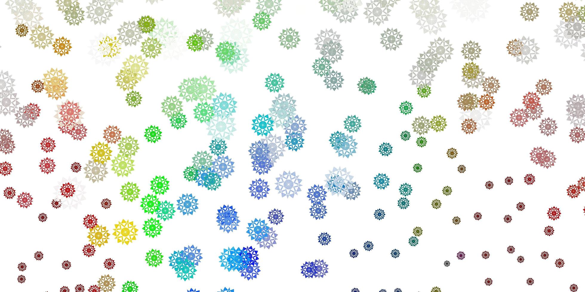 Light multicolor vector template with ice snowflakes.