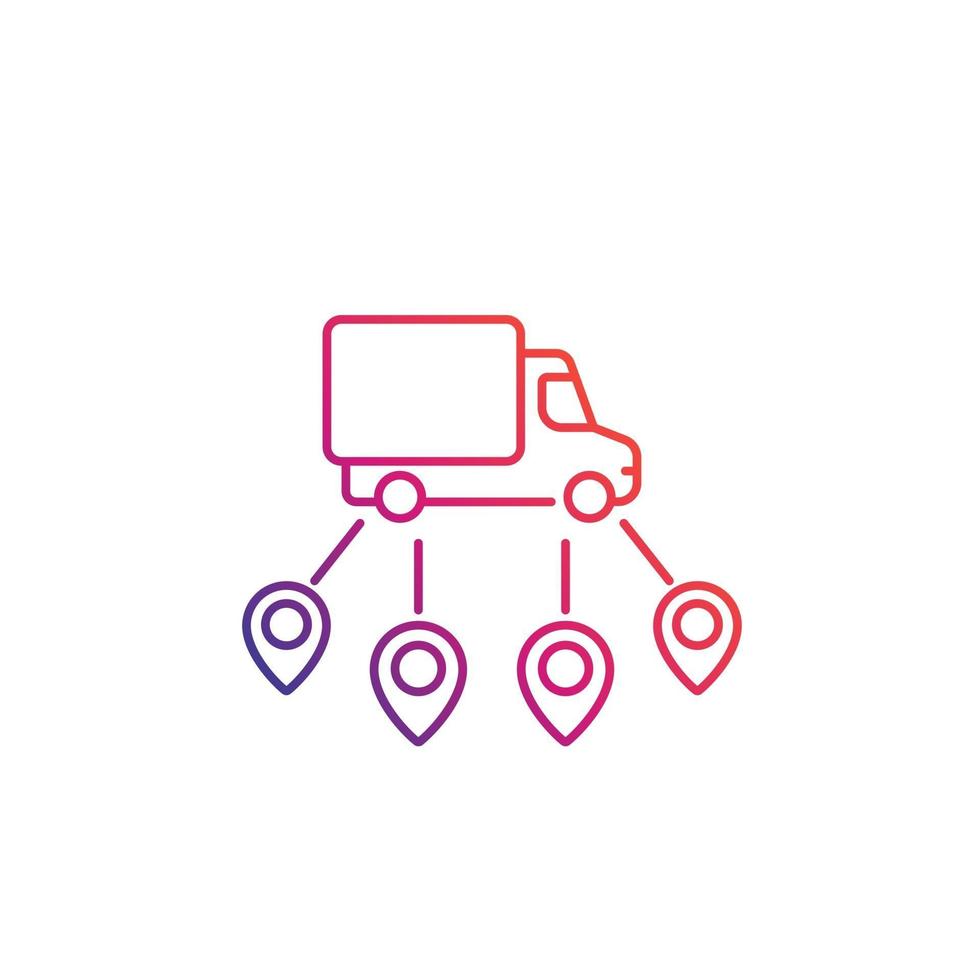 Logistics, delivery service icon, line art vector