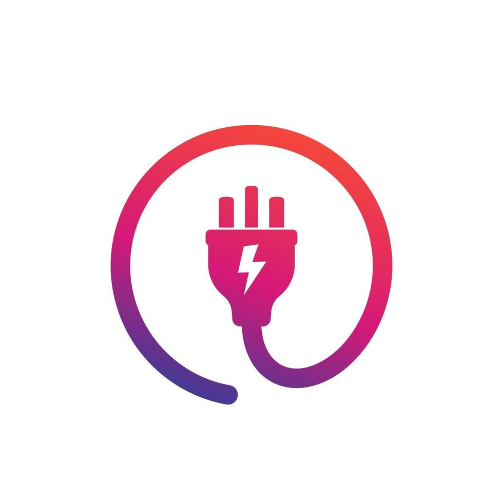 uk electric plug icon, vector logo