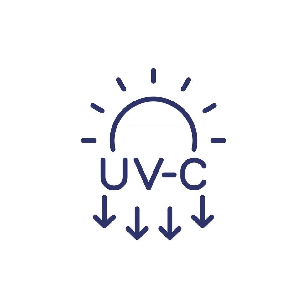 UV-C light disinfection line icon vector