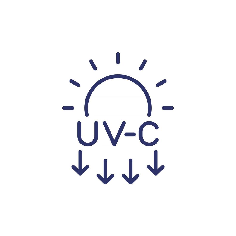 icono de línea de desinfección de luz uv-c vector