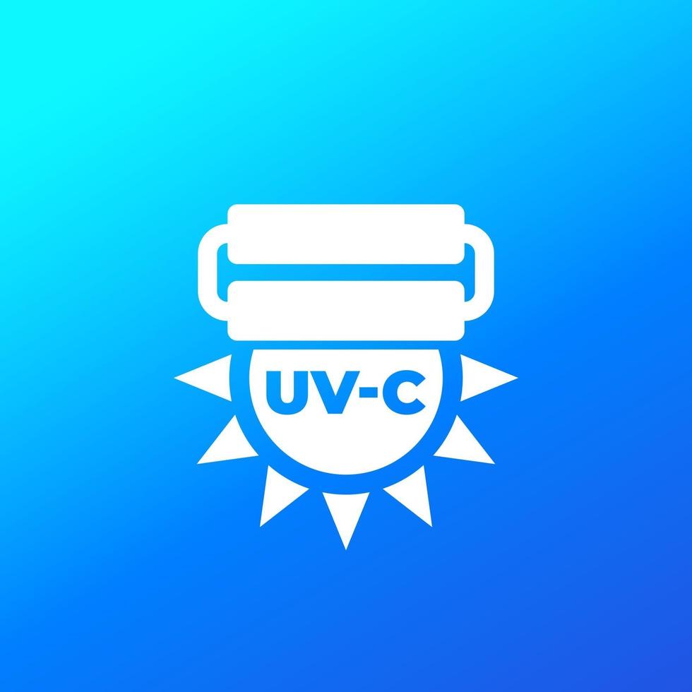UV-C light disinfection icon, vector