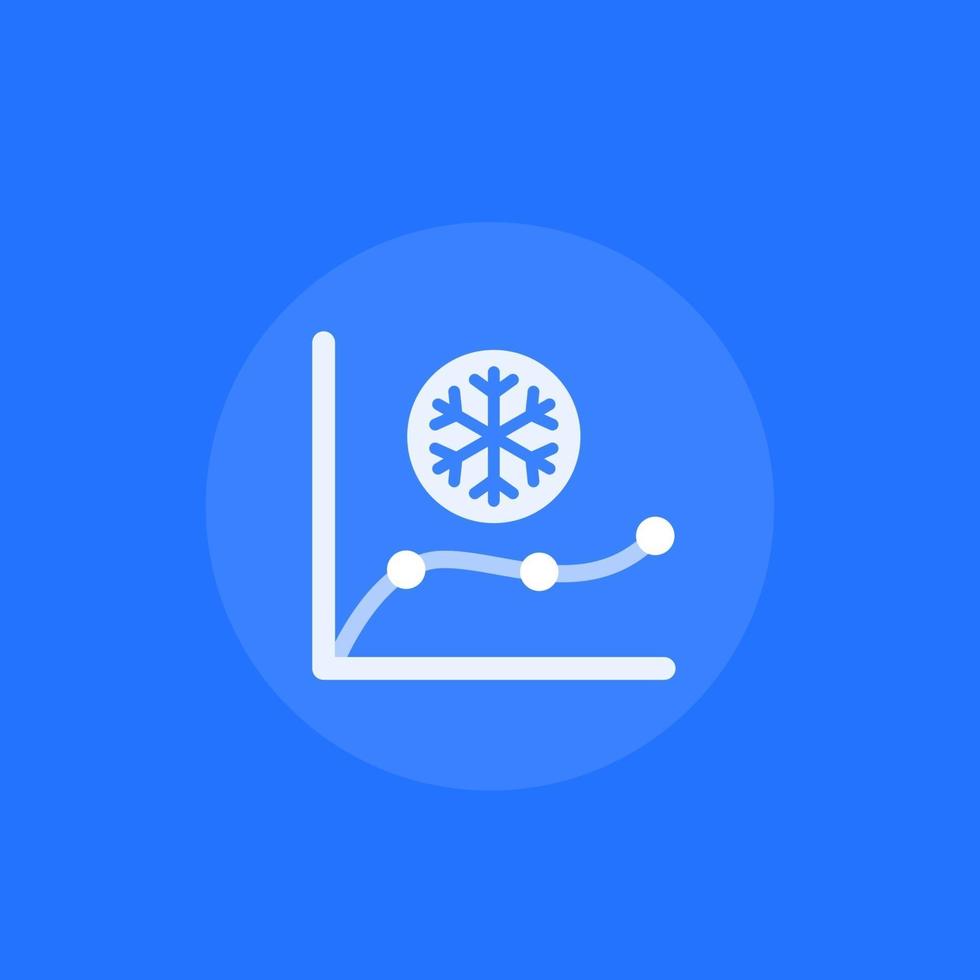 freeze level monitoring icon with graph vector