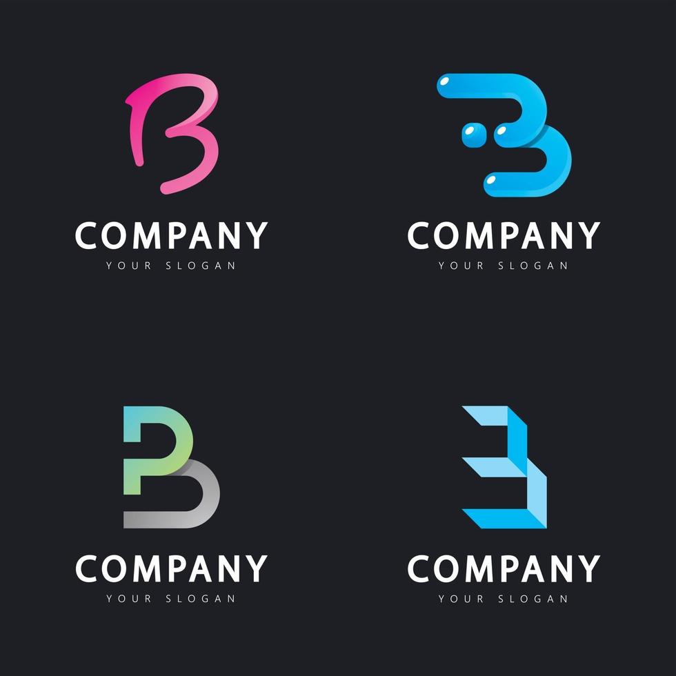 initial letter b logo design template vector