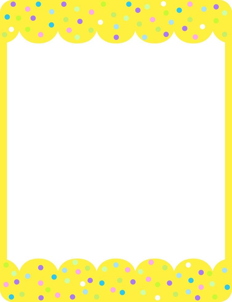 Empty yellow curl frame banner template vector