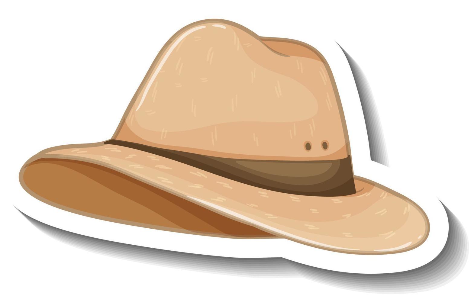 A sticker template with a fedora hat isolated vector