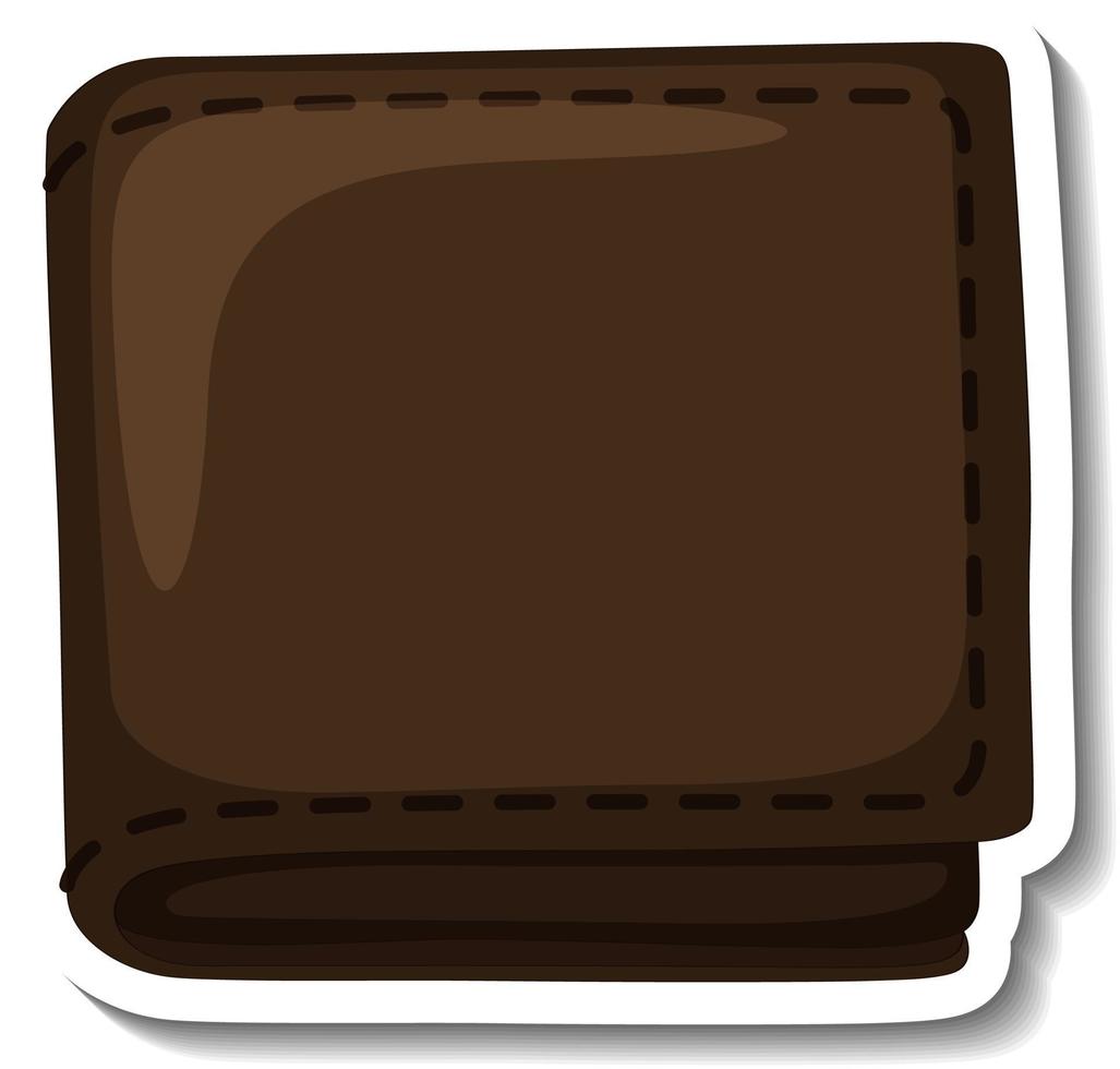 A sticker template with a brown wallet isolated vector