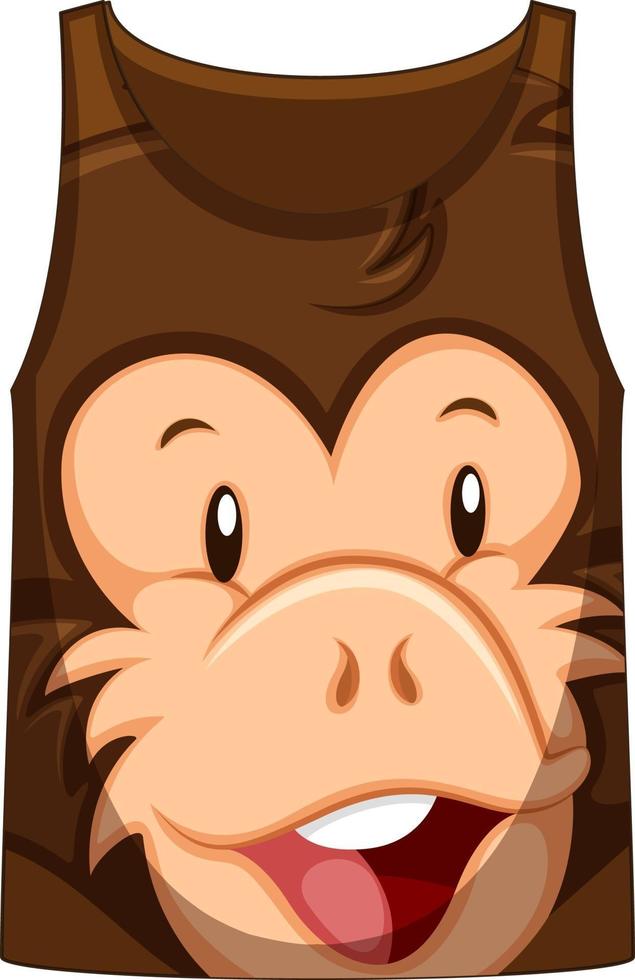 Tank top with face of monkey pattern vector