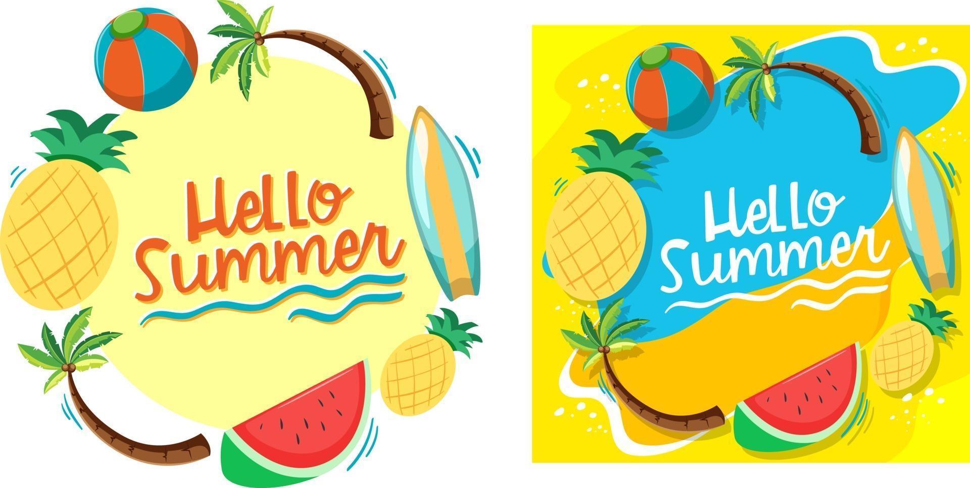 Hello Summer banner template vector
