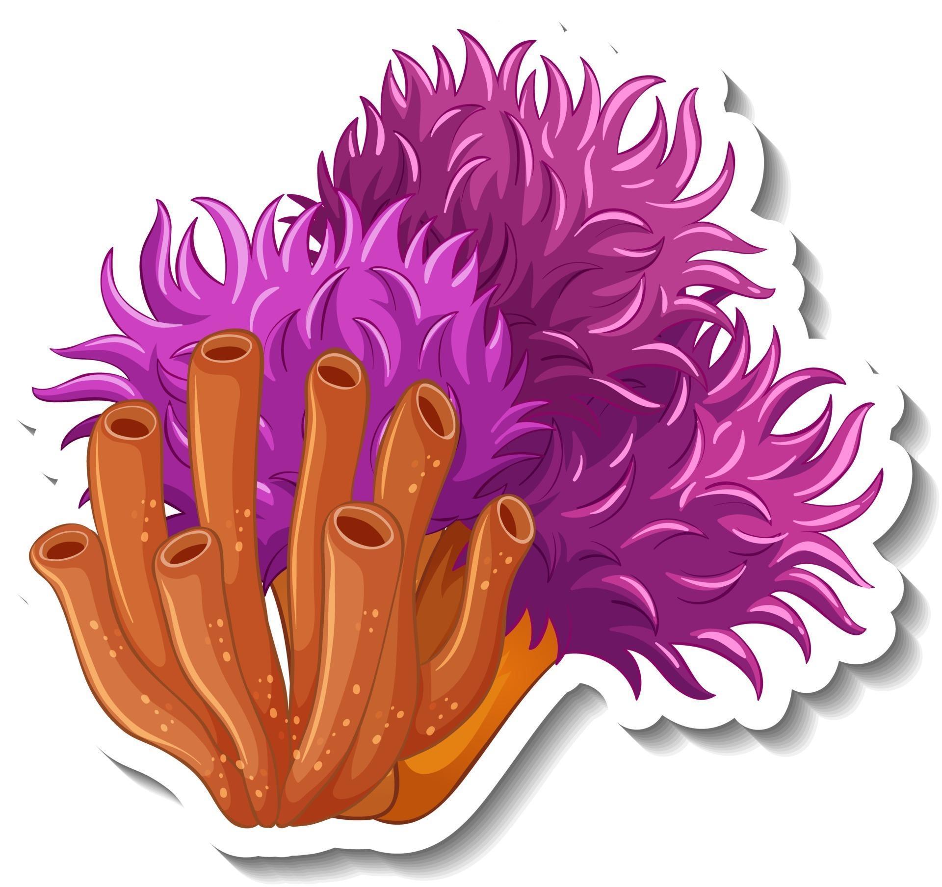 A sticker template with Coral sea element isolated 2775927 Vector Art