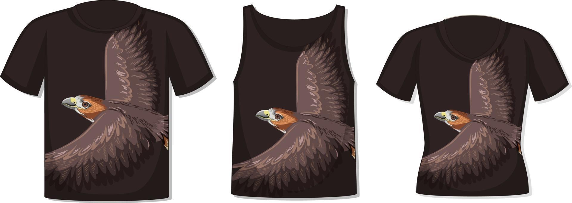 Front of t-shirt with hawk template vector