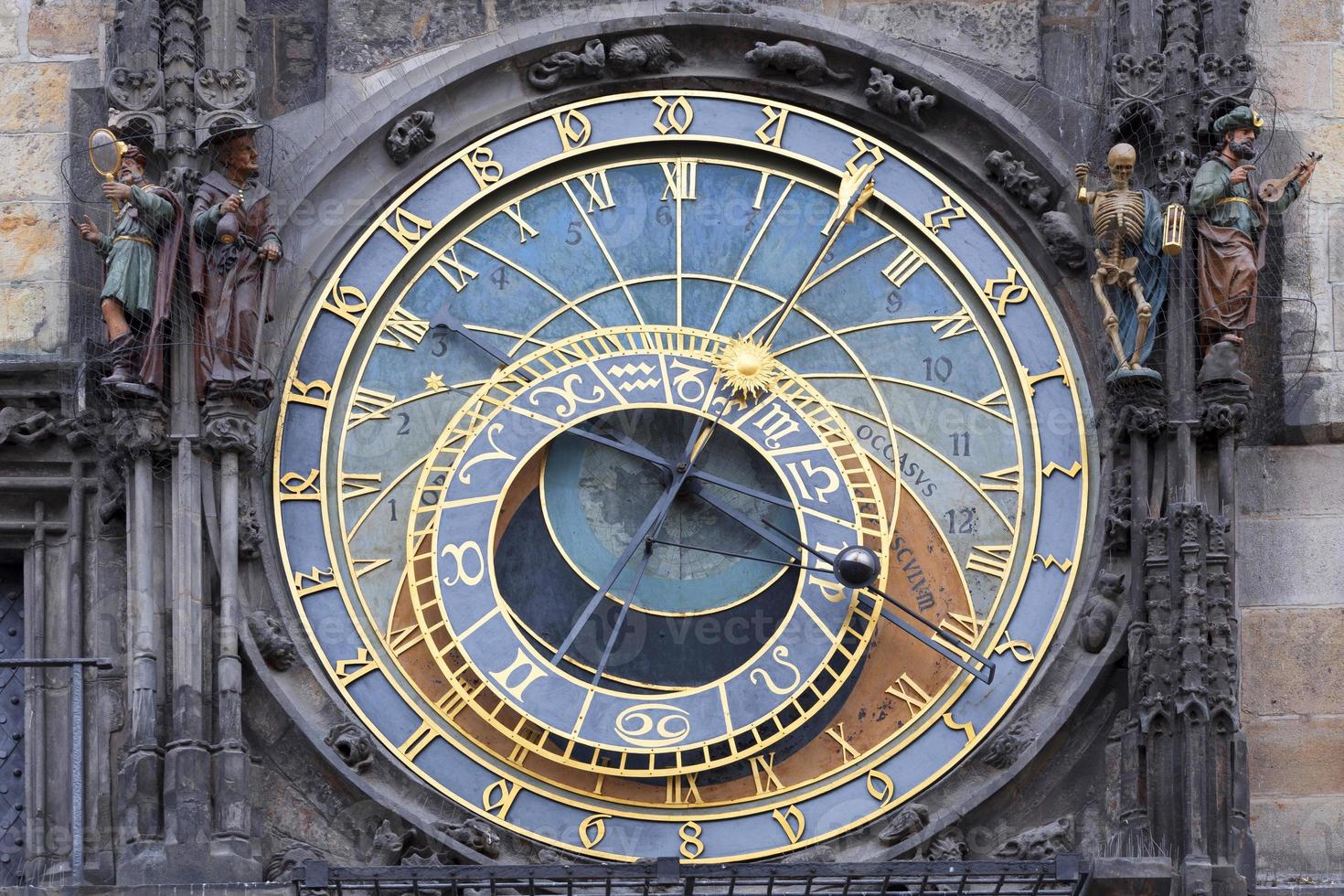 Astronomical Clock on the wall of Prague Old Town Hall, Czech Republic photo