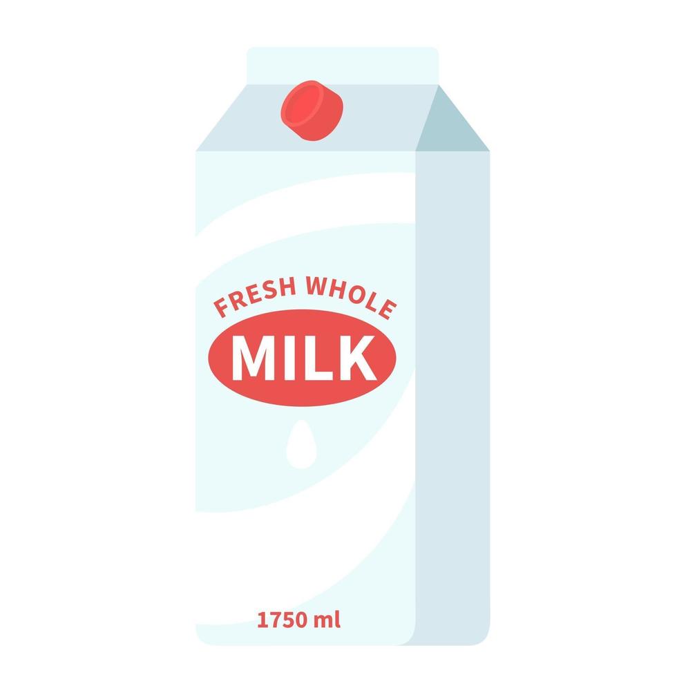Cartoon vector illustration isolated object fresh whole drink milk bottle
