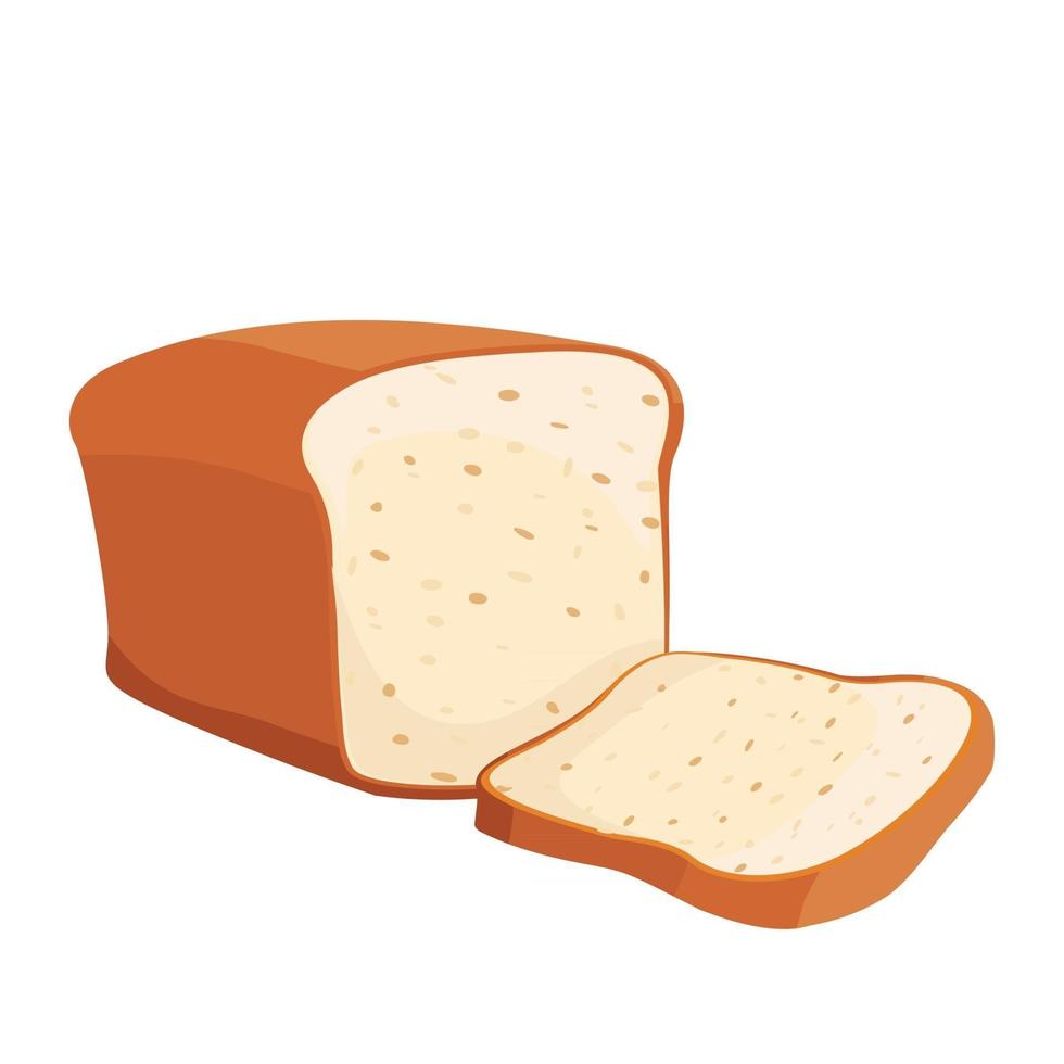 Cartoon vector illustration isolated object delicious flour food bakery bread whole grain toast