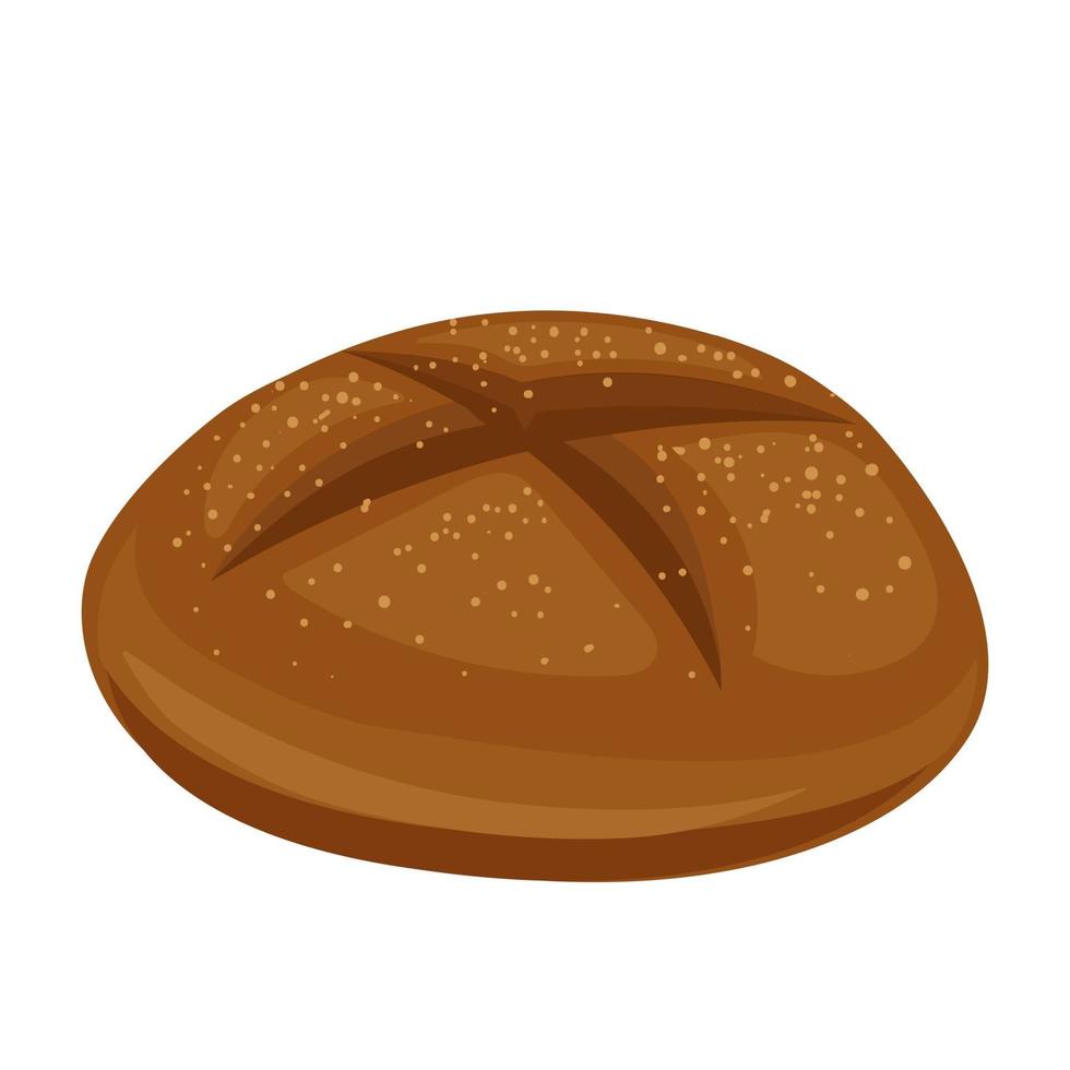 Cartoon vector illustration isolated object delicious flour food whole grain bakery bread