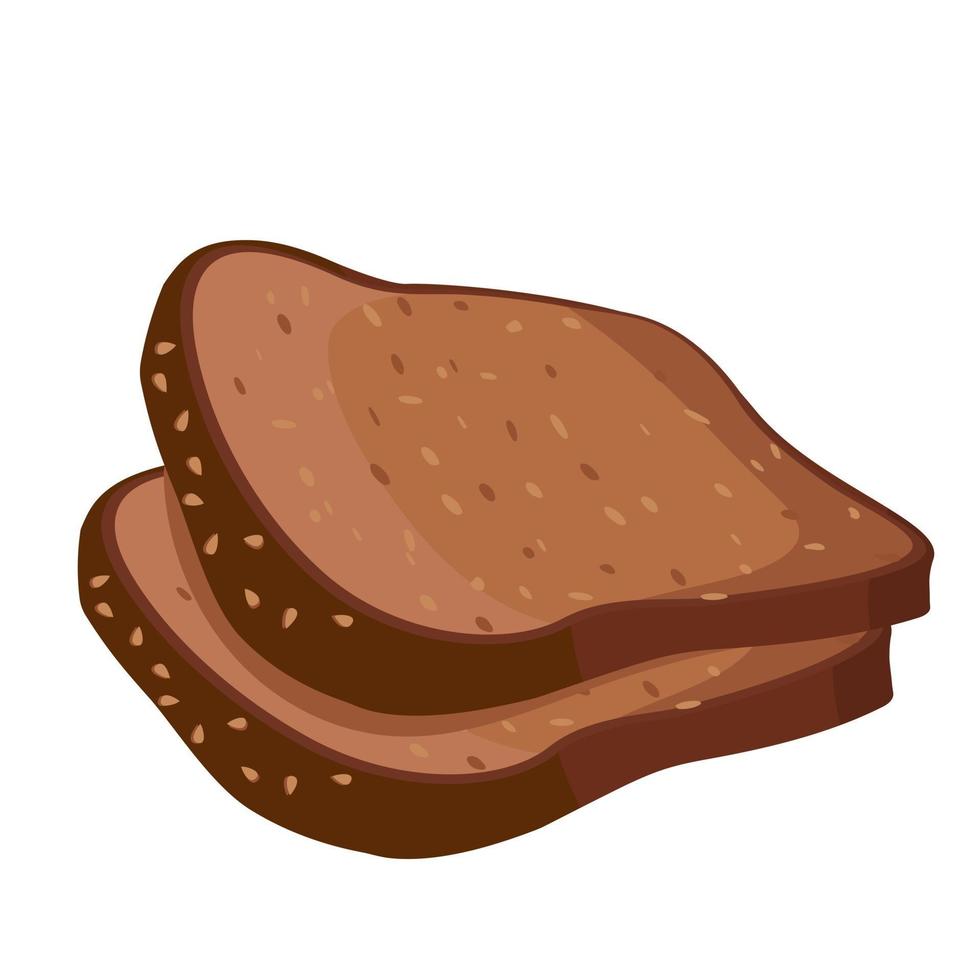 Cartoon vector illustration isolated object delicious flour food bakery bread whole grain toast