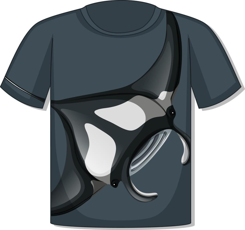 Front of t-shirt with stingray template vector