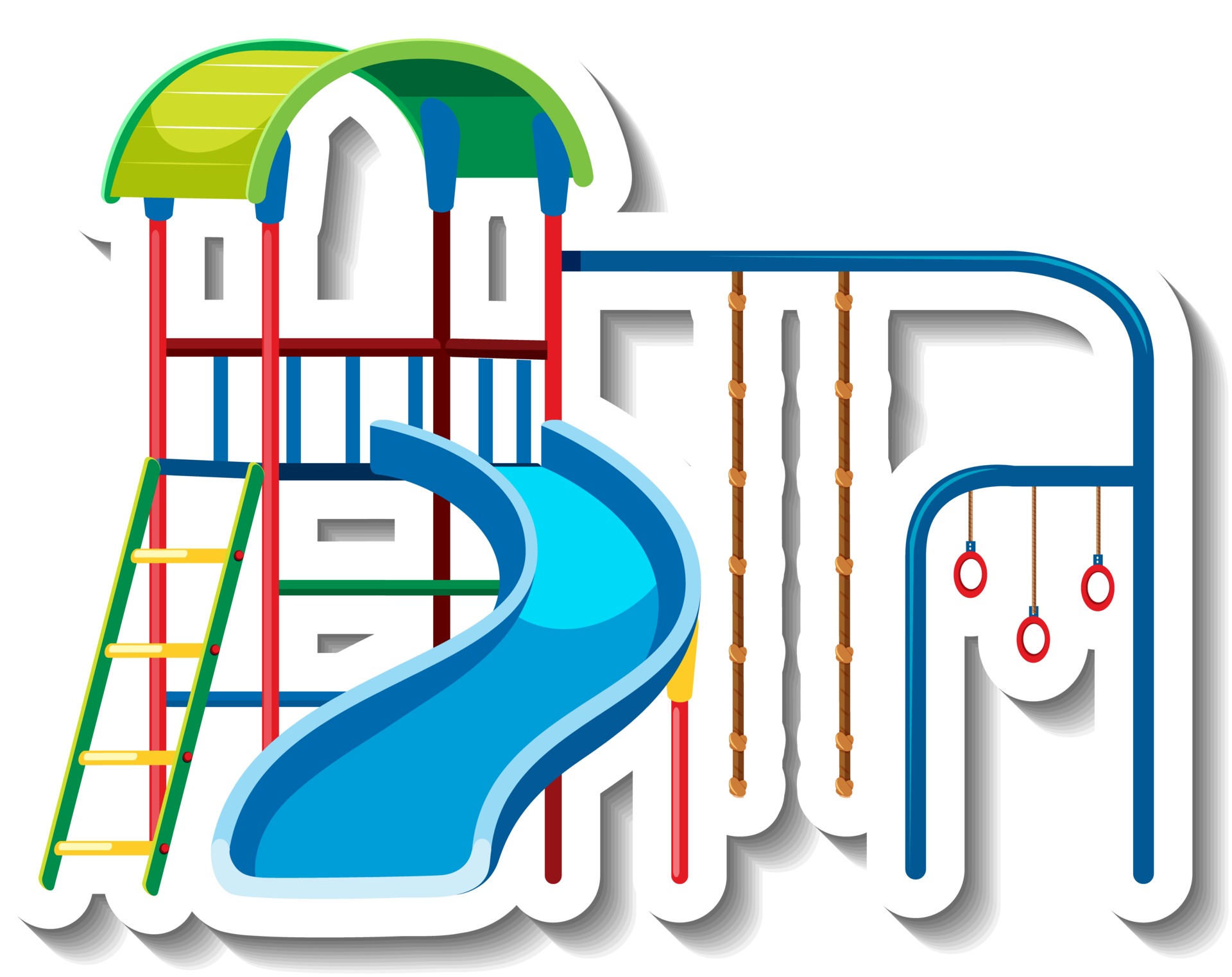 A sticker template with slide and bar playground equipment 2776057