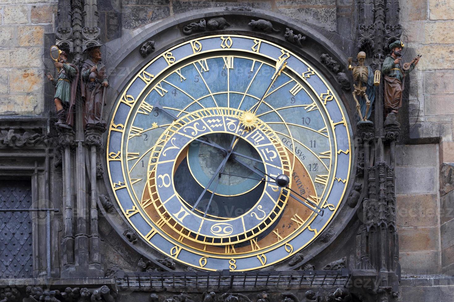 Astronomical Clock on the wall of Prague Old Town Hall, Czech Republic photo