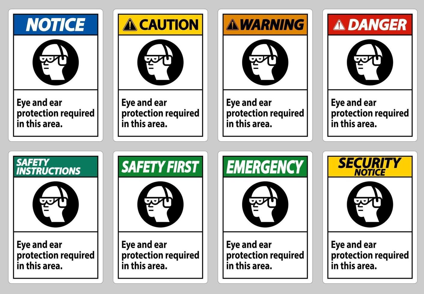 Eye And Ear Protection Required In This Area vector