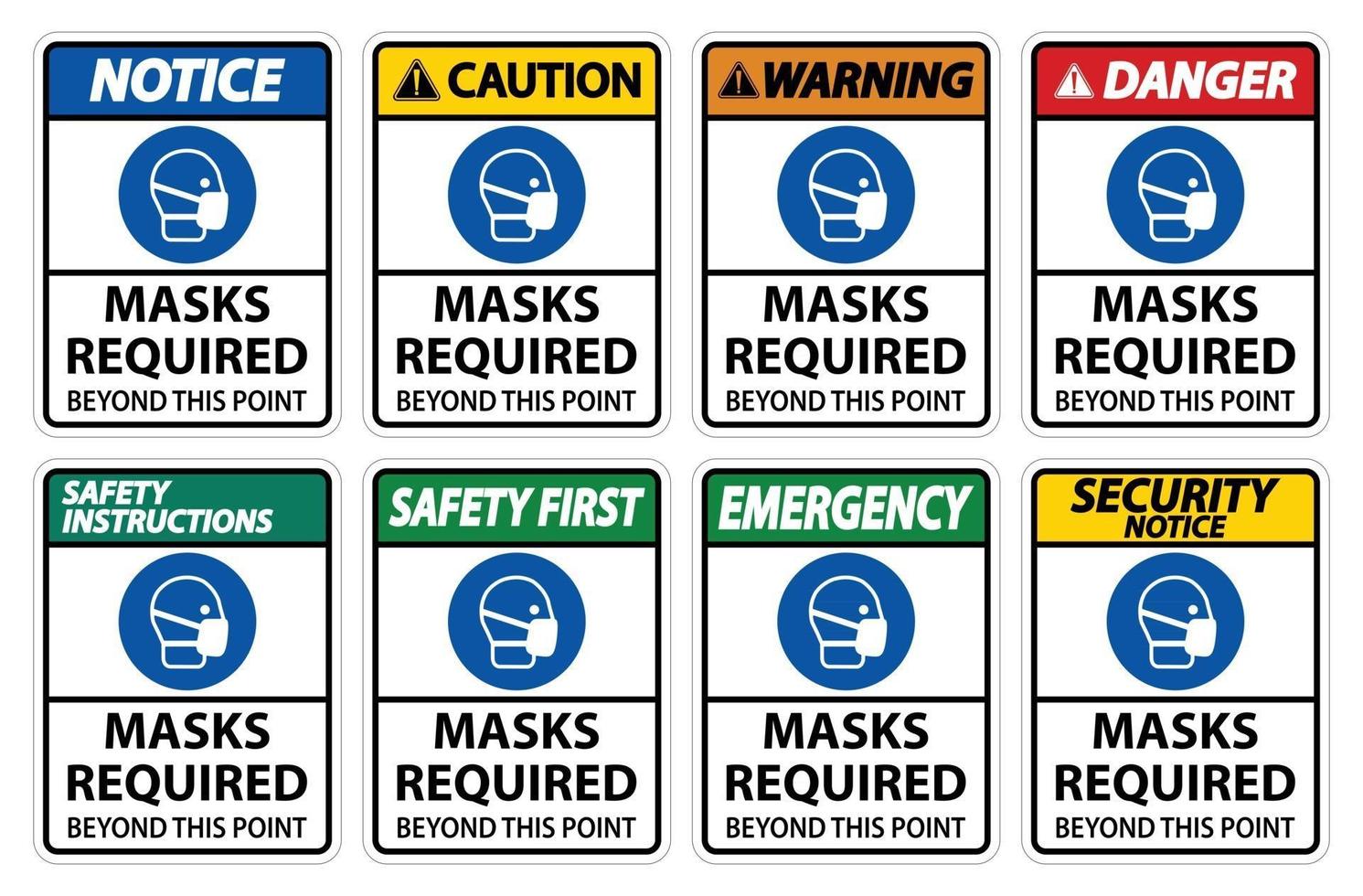 Masks Required Beyond This Point Sign Isolate On White Background,Vector Illustration EPS.10 vector