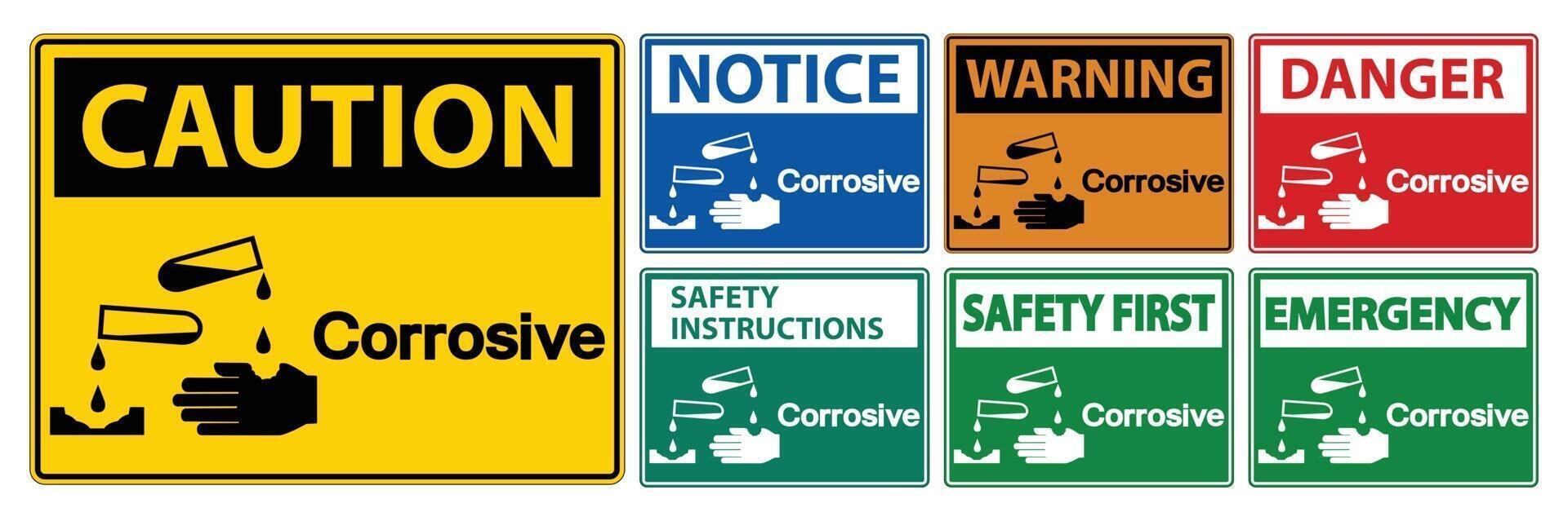 Corrosive Symbol Sign Isolate On White Background,Vector Illustration EPS.10 vector