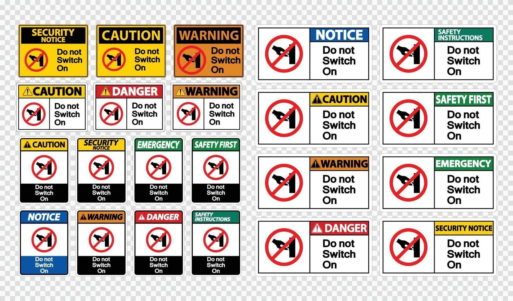 Set do not touch sign label on transparent background vector