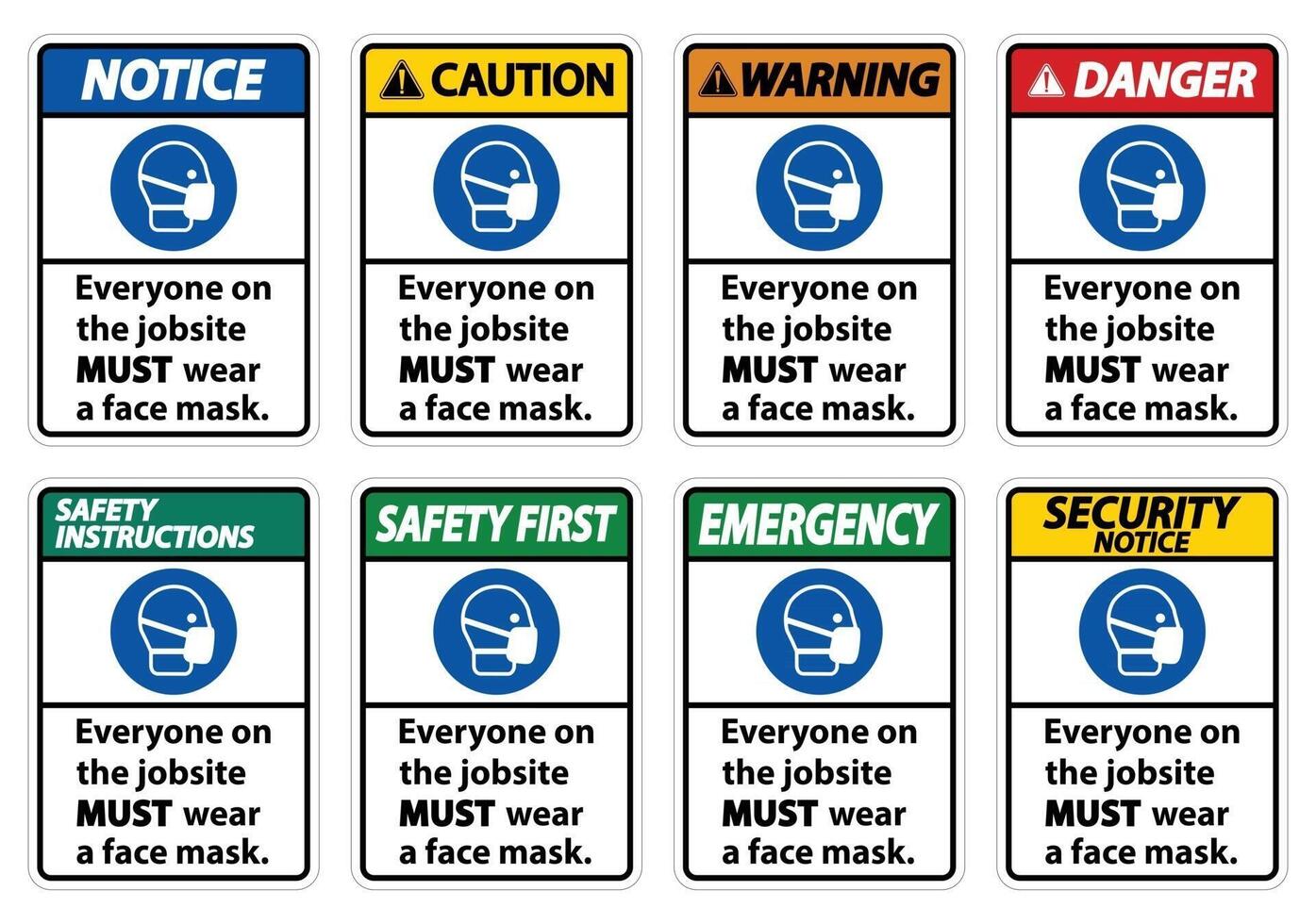 Wear A Face Mask Sign Isolate On White Background,Vector Illustration EPS.10 vector
