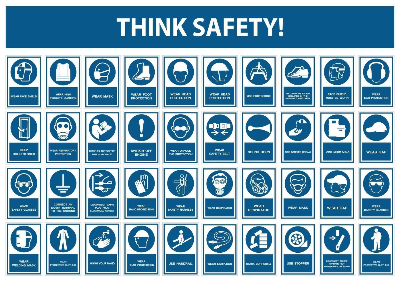 Safety PPE Must Be Worn Sign Isolate On White Background,Vector Illustration EPS.10 vector