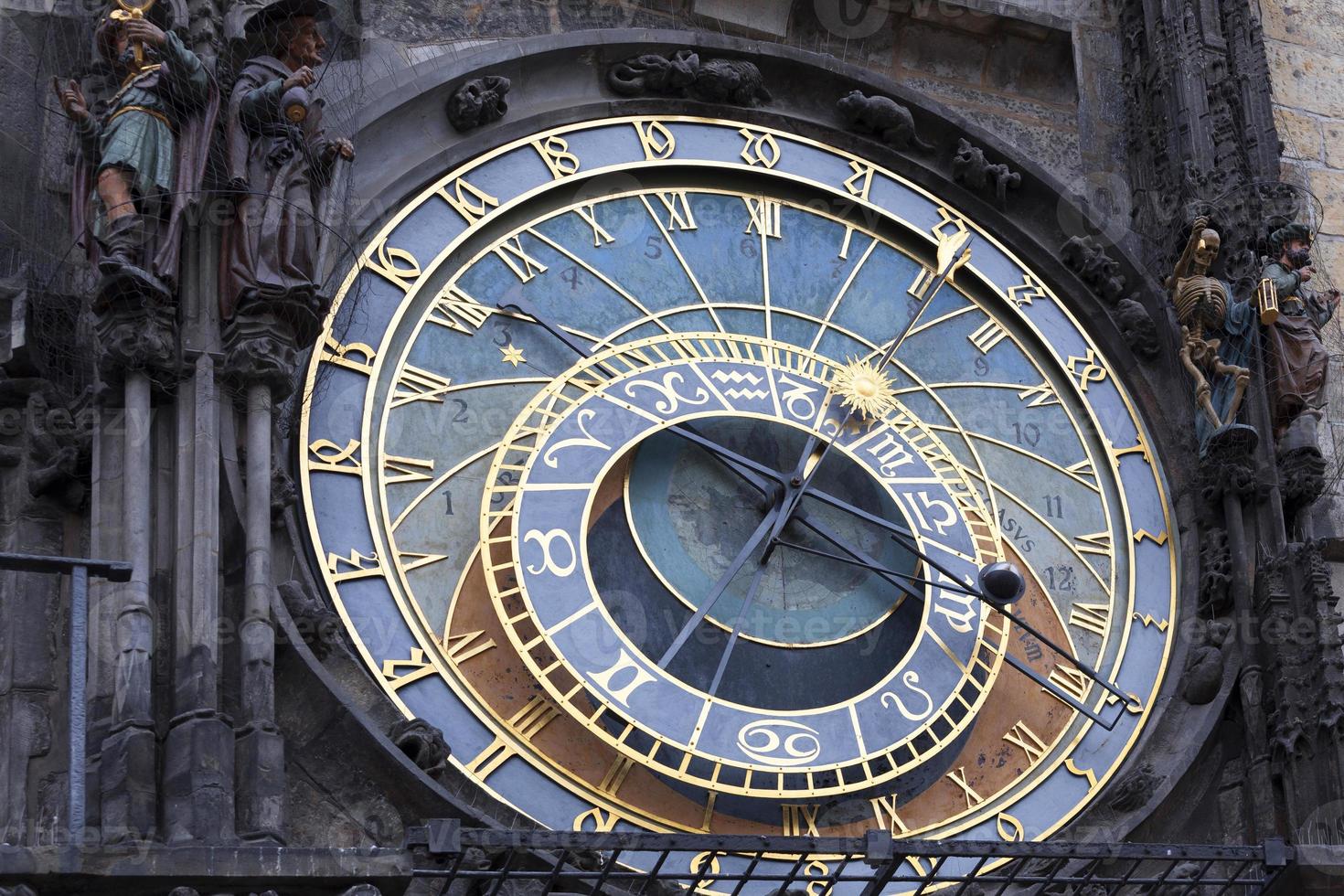 Astronomical Clock on the wall of Prague Old Town Hall, Czech Republic photo