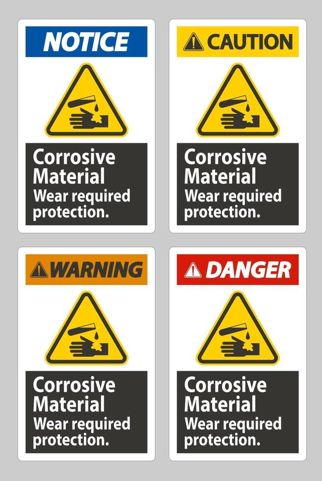 materiales corrosivos, use la protección requerida vector