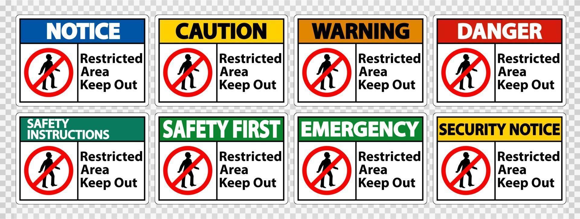 Restricted Area Keep Out Symbol Sign Isolate on transparent Background,Vector Illustration vector