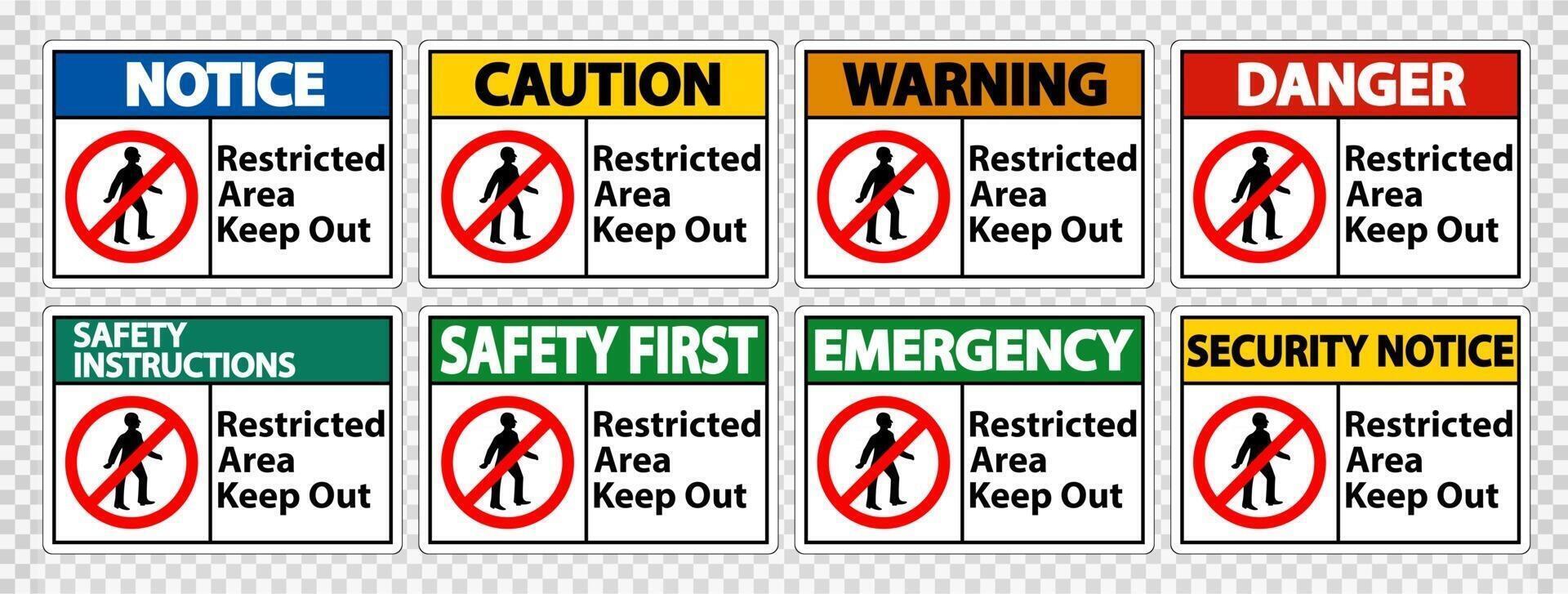 Restricted Area Keep Out Symbol Sign Isolate on transparent Background,Vector Illustration vector