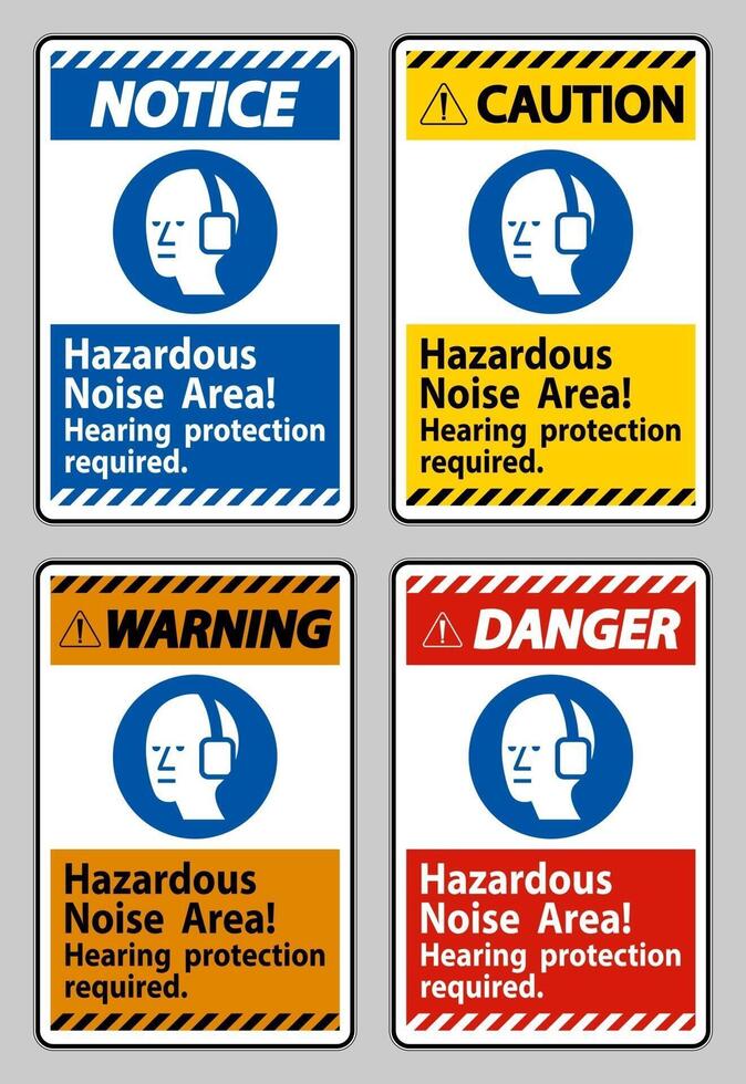 Hazardous Noise Area, Hearing Protection Required vector