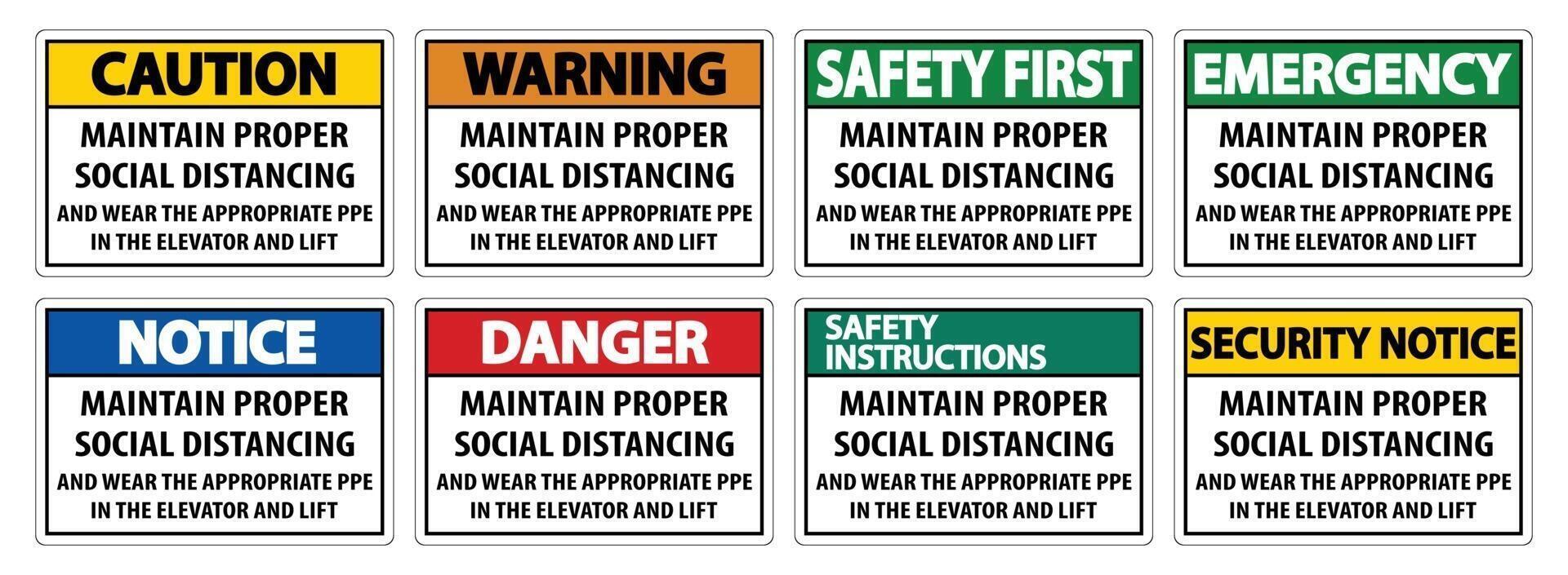 Maintain Proper Social Distancing Sign Isolate On White Background,Vector Illustration EPS.10 vector