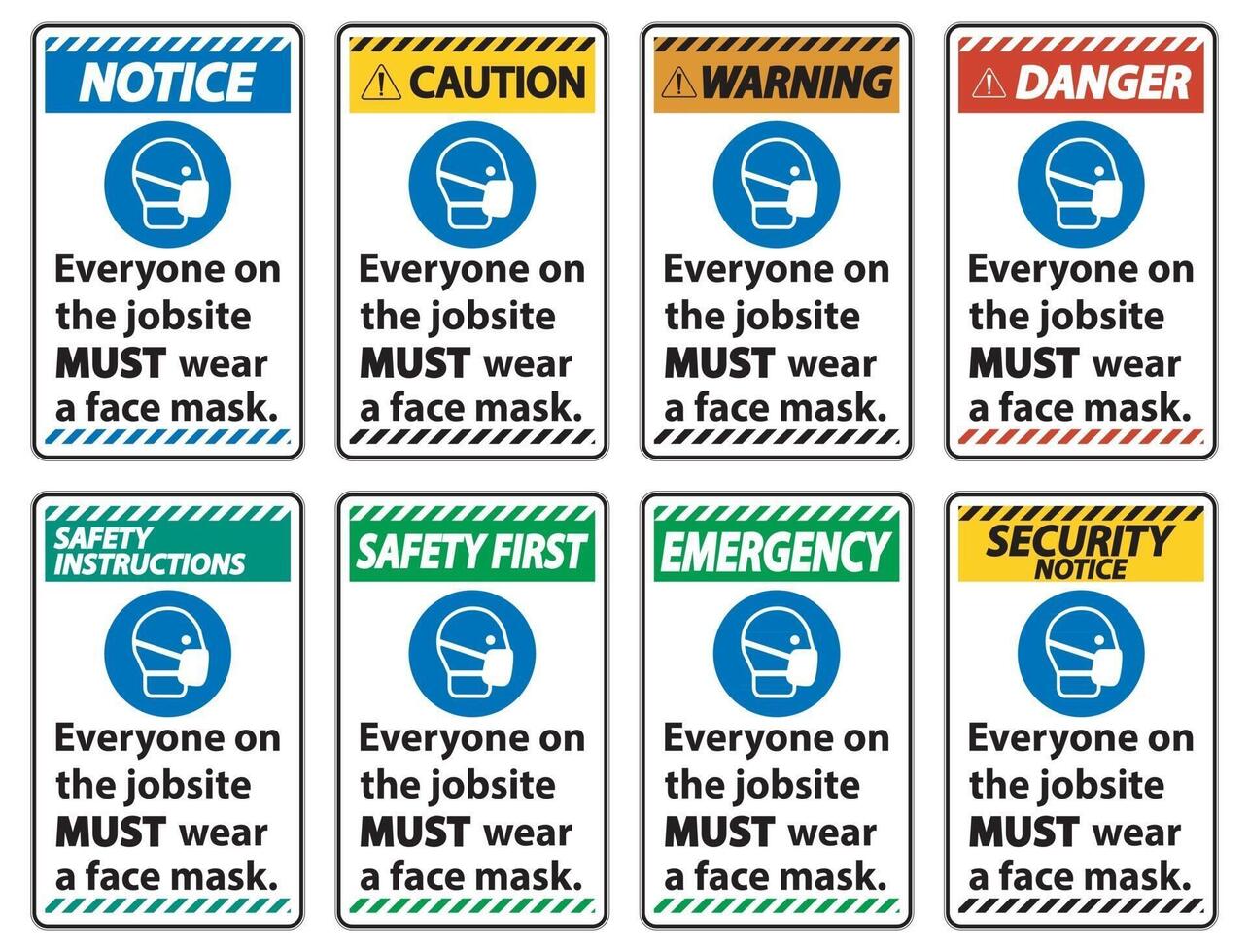 Wear A Face Mask Sign Isolate On White Background,Vector Illustration EPS.10 vector