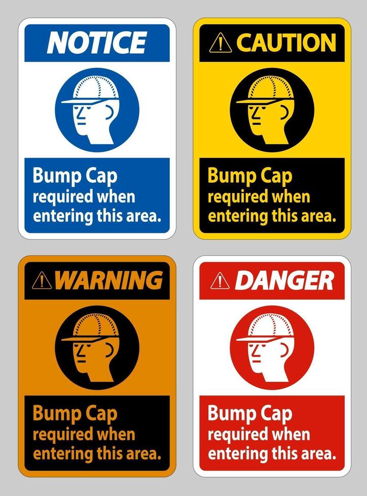 Bump Cap Required When Entering This Area vector