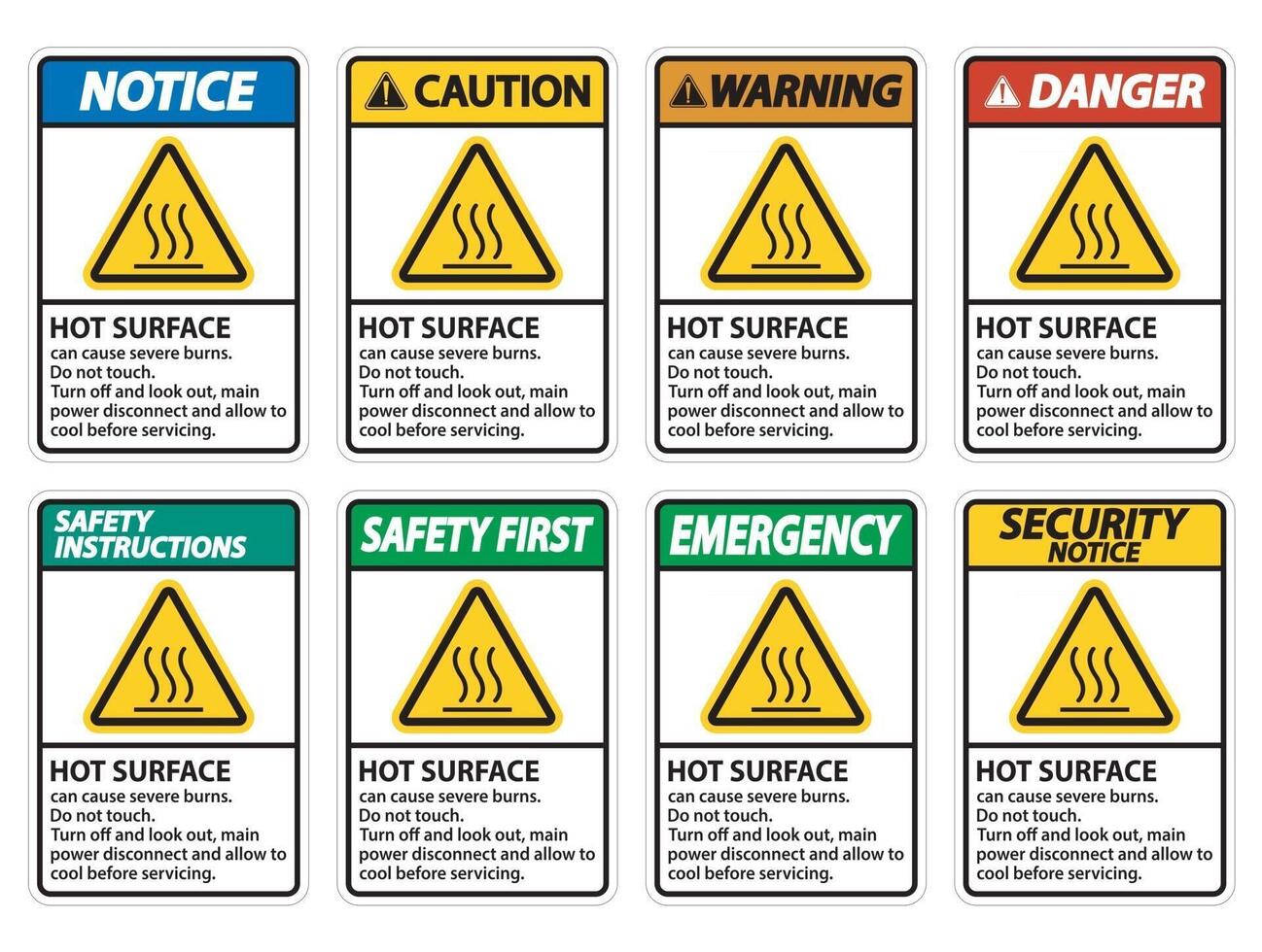 Hot surface sign on white background vector