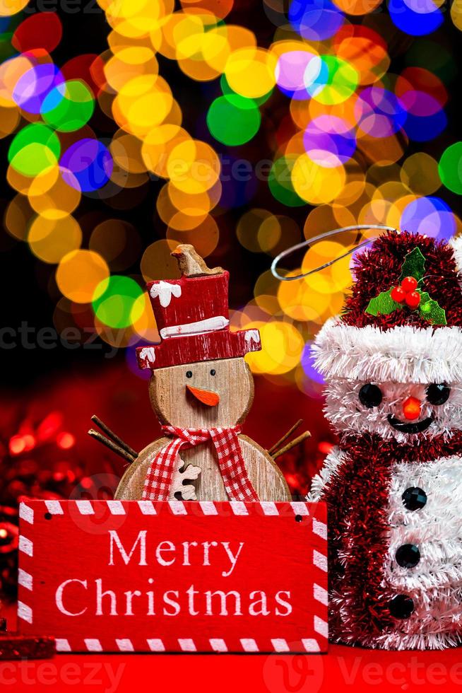 decoración navideña, navidad y fondo de vacaciones de año nuevo foto