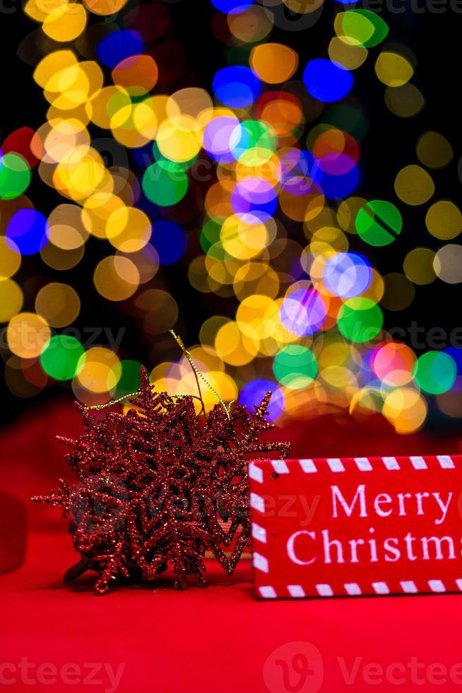 decoración navideña, navidad y fondo de vacaciones de año nuevo foto