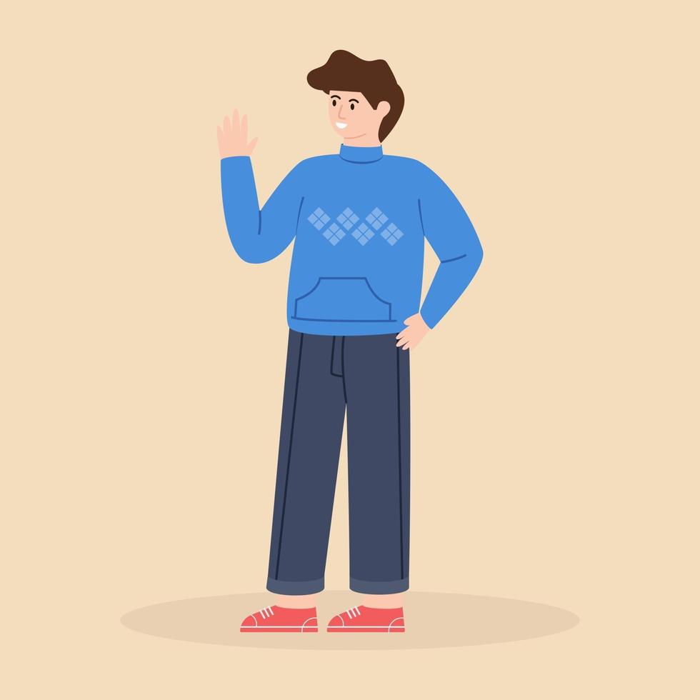 Boy Waving Gesture vector