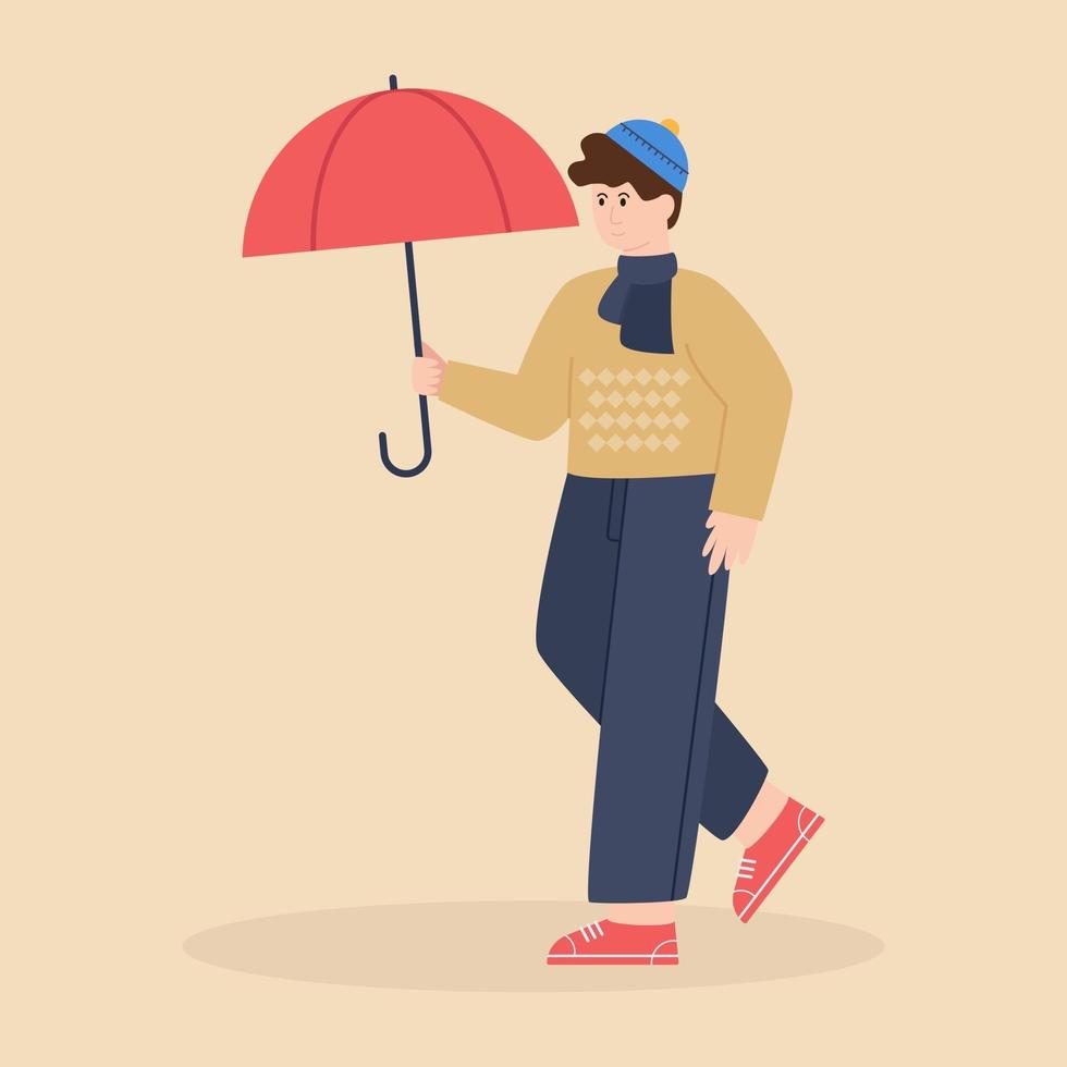 Umbrella Man Character vector