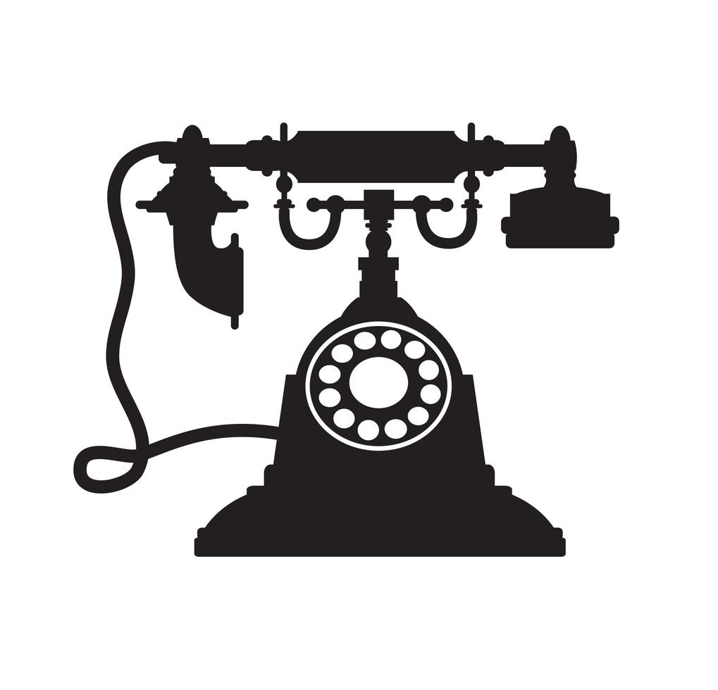 retro teléfono vintage vieja técnica vector
